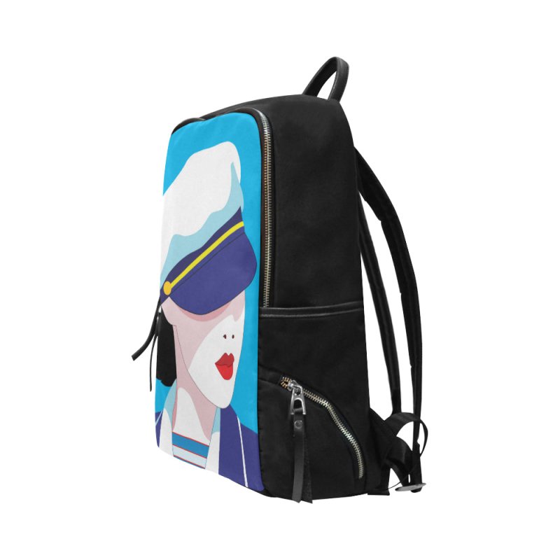 Unisex School Bag Travel Backpack 15-Inch Laptop (Model 1664)- Marine Face