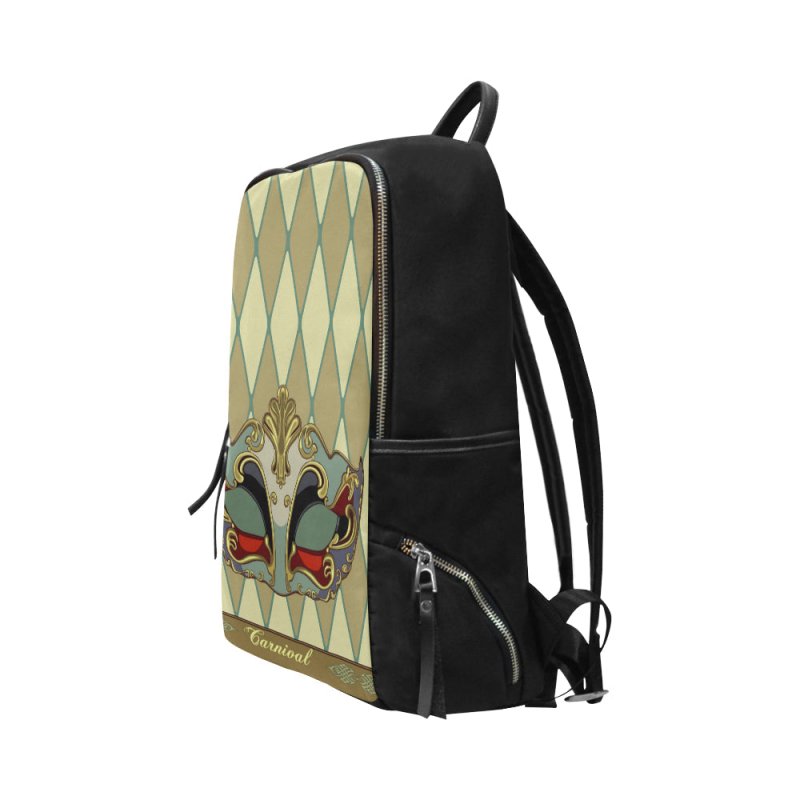 Unisex School Bag Travel Backpack 15-Inch Laptop (Model 1664)- Mask Gold