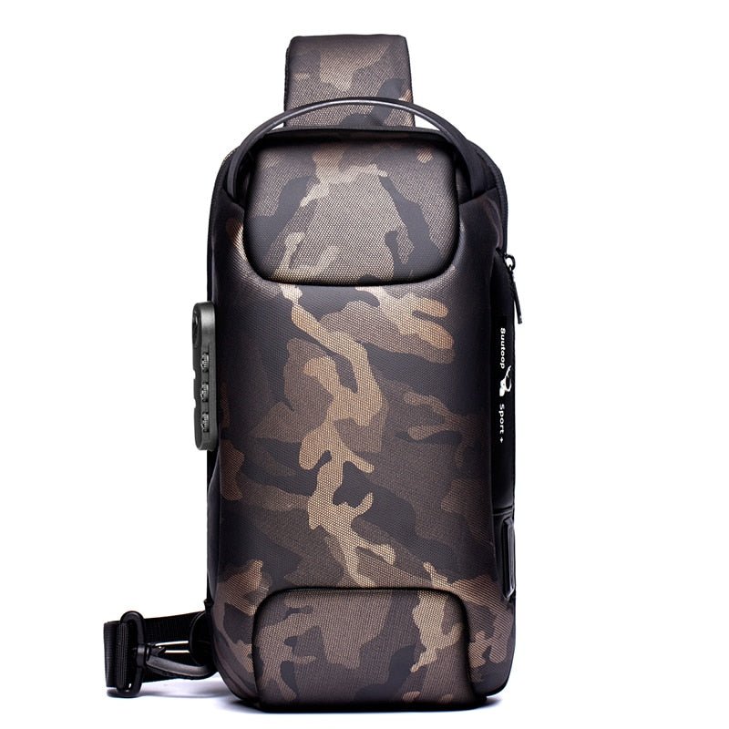 Waterproof USB Oxford Crossbody Bag Anti-theft Shoulder Sling Bag Multifunction Short Travel Messenger Chest Pack For Male