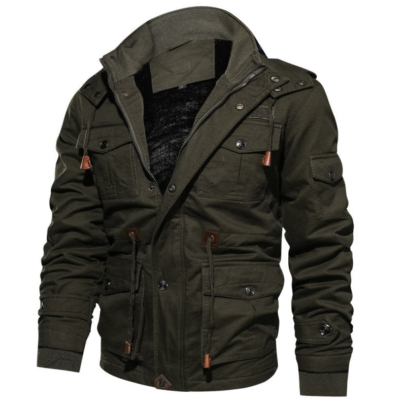 Winter Military Jacket Men Casual Thick Thermal Coat Army Pilot Jackets Air Force Cargo Outwear Fleece Hooded