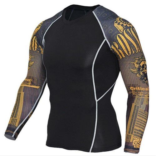 Wolf 3D Printed tshirt Compression Tights Men Fitness Running Shirt Gym Cycling Clothing