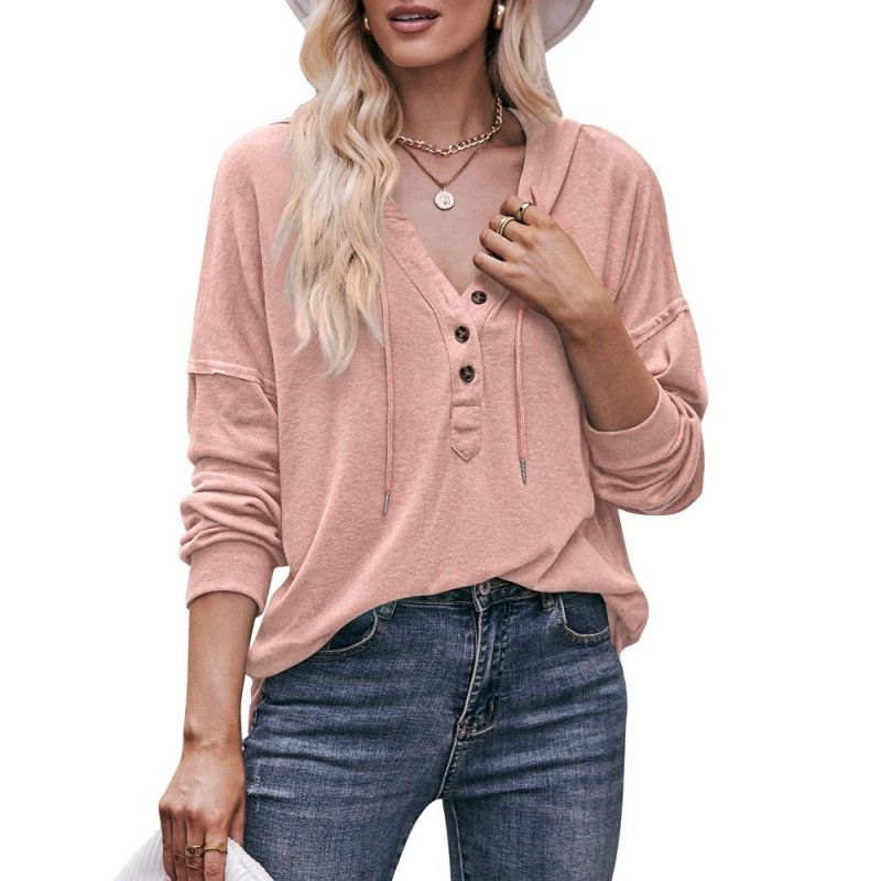 Women Clothing Autumn Winter Casual Loose Solid Color Hoodie Sweater