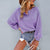 Women Clothing Autumn Winter Loose Casual Solid Color Hoodie Long Sleeve Top