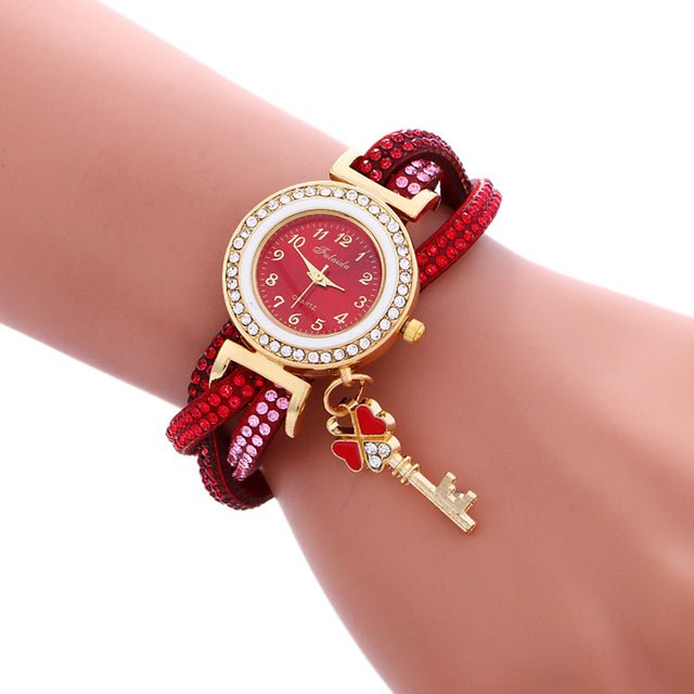 Women Padlock Diamond Bracelet Wrist Watch