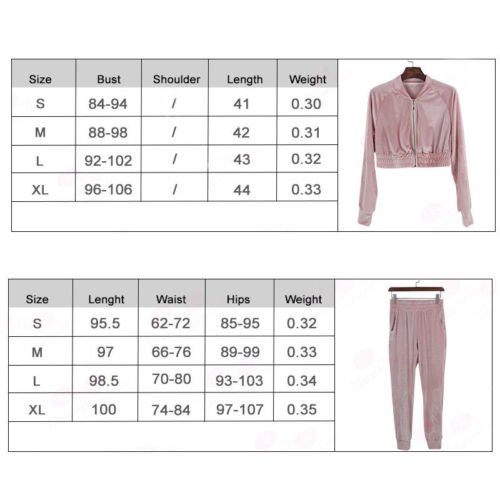 Women Sweatshirt Pants Sets Velvet Tracksuit Velour smooth soft Suit