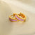 Women Titanium Steel Earrings Jewelry Gold Colorful Oil Necklace Geometric Abstract Hoop Earrings