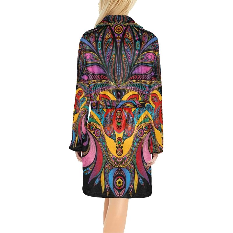 Women&#39;s All Over Print Fleece Robe (ModelSets 10) - Color Ornament