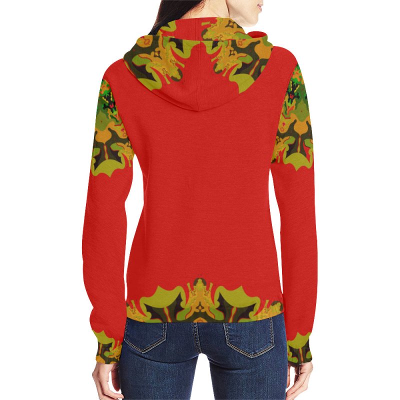 Women's All Over Print Full Zip Hoodie (Model H14) - Mandala Autumn