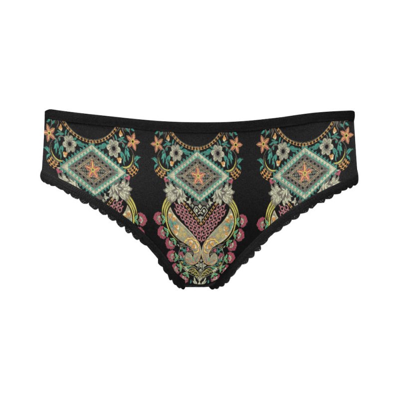 Women's All Over Print High-cut Briefs - Indian graphic style ornament 2
