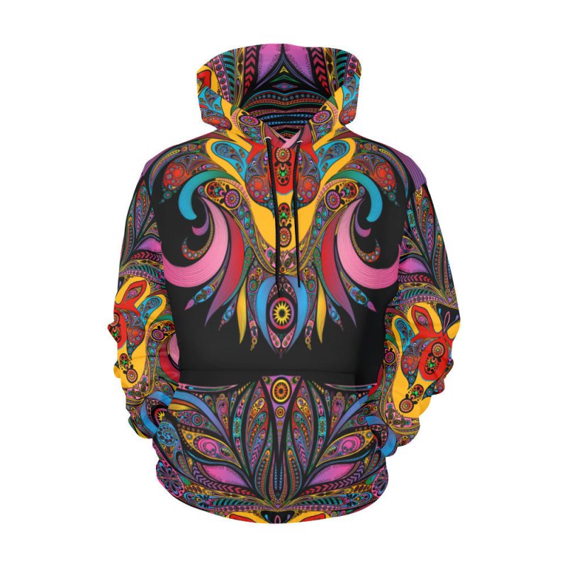 Women's All Over Print Hoodie (USA Size) (Model H13) - Color Ornament