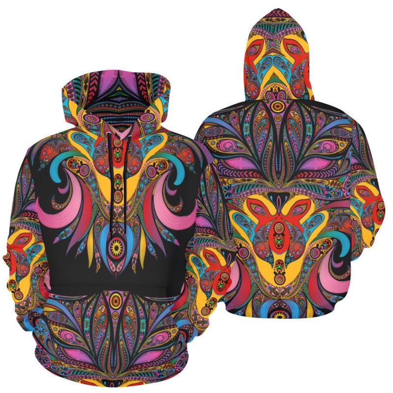 Women's All Over Print Hoodie (USA Size) (Model H13) - Color Ornament