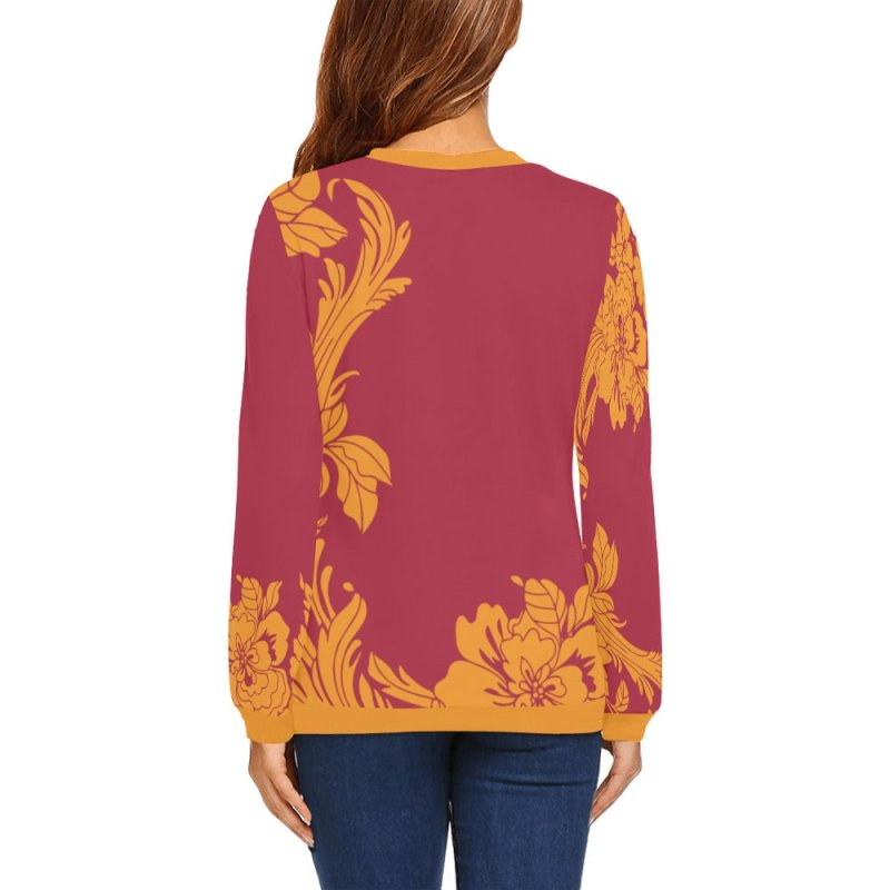 Women's All Over Print Sweatshirt (Model H18) - Pattern design fire