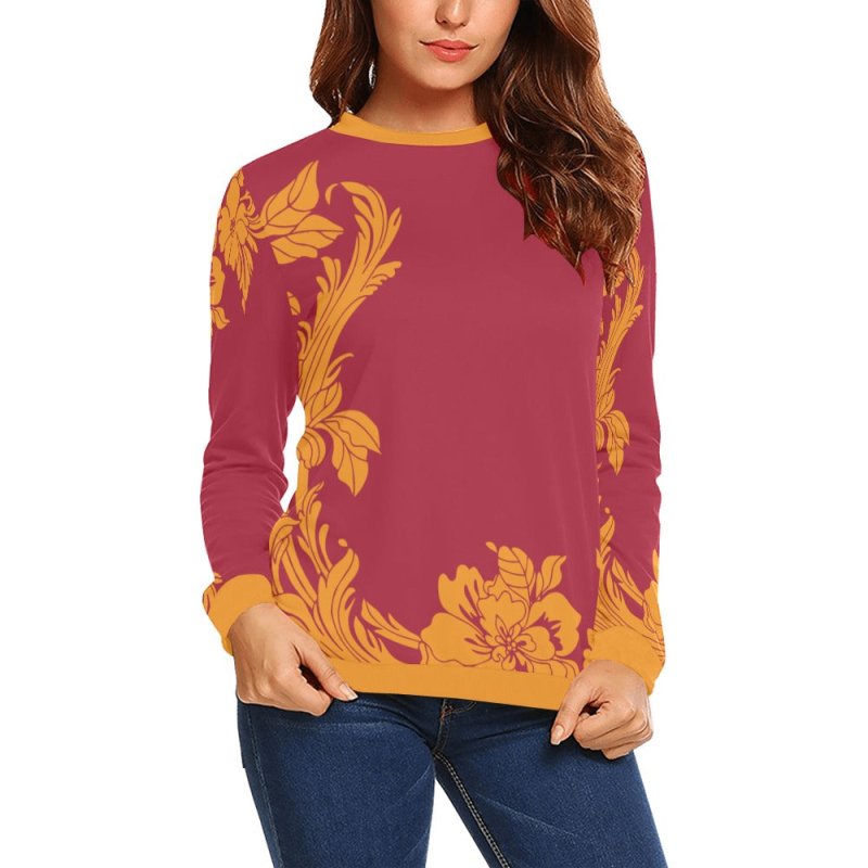 Women's All Over Print Sweatshirt (Model H18) - Pattern design fire