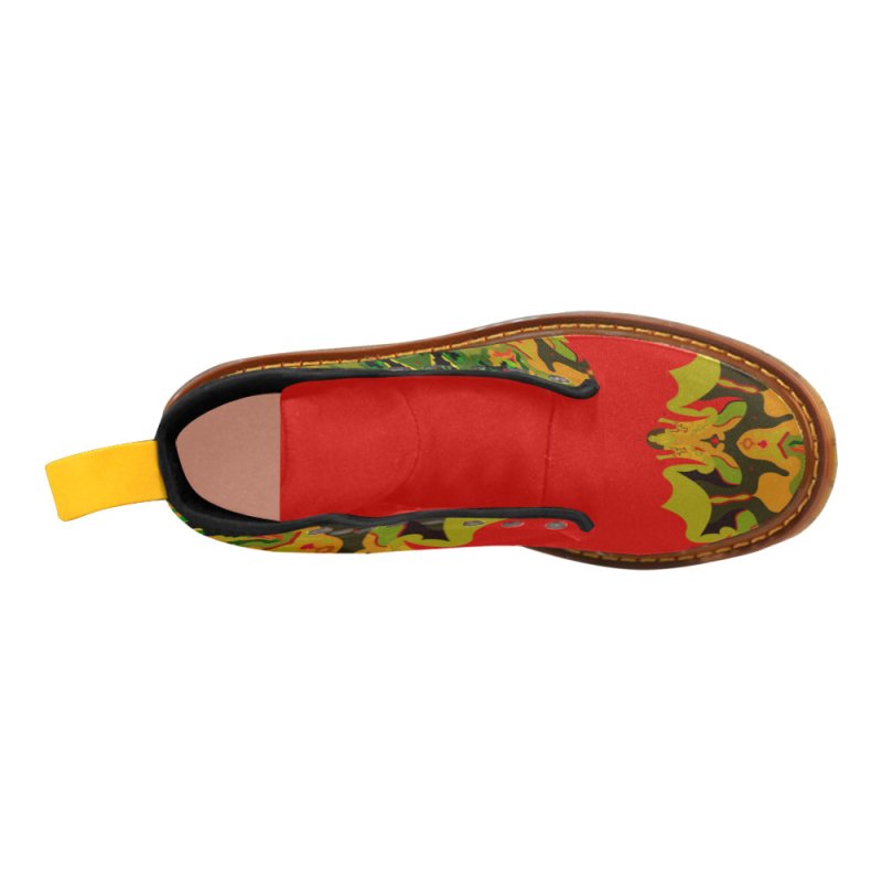 Women's Lace Up Canvas Boots (Model1203H) - Mandala Autumn