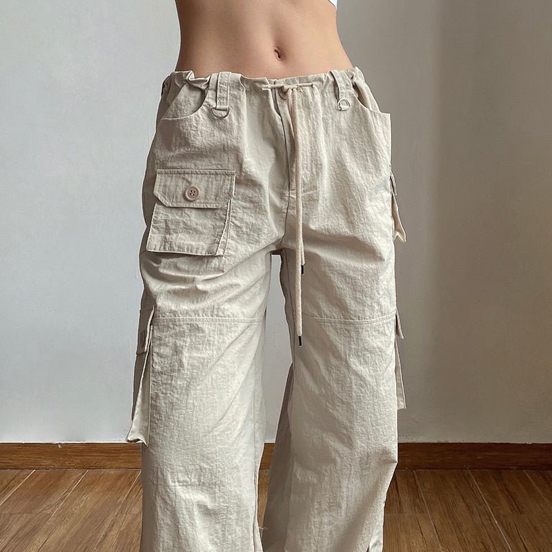Y2K Nude Pocket Decor Cargo Pants